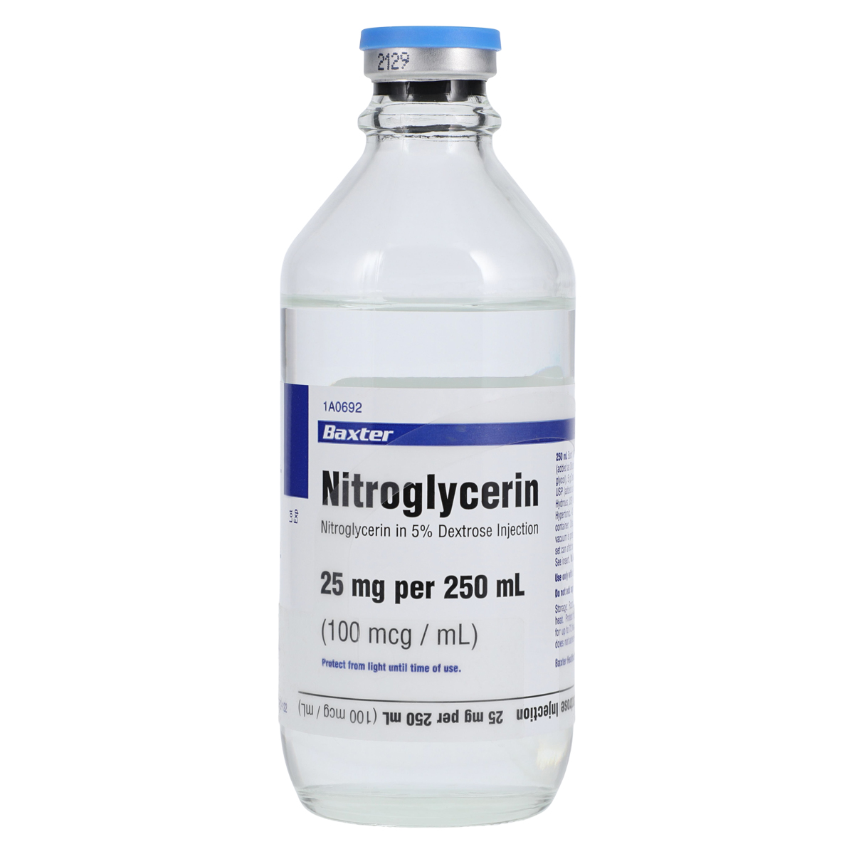Nitroglycerin in 5% Dextrose Injection 25mg/Bag 100mcg/mL Btl 250mL 12/Package